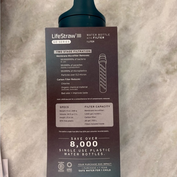2 Brand new Lifestraw watterbottles with 6 packs of carbon activated filters - Picture 7 of 7